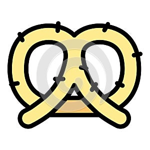 Pretzel icon vector flat