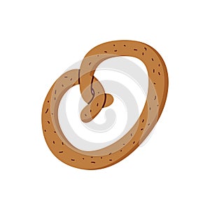 Pretzel icon vector. Salty pretzel vector. Salty pastry icon.