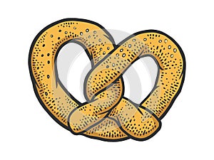 Pretzel Kringle sketch vector illustration photo