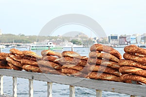 Pretzels on bank of sea in Istanbul