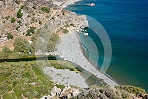 Preveli Beach from above, Crete