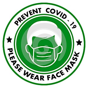 Prevent covid-19, Please Wear Medical face Mask Signage or Floor Sticker for help reduce the risk of catching coronavirus Covid-19