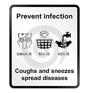 Prevent infection Information Sign photo