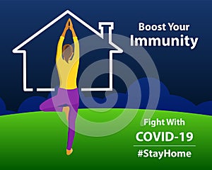Prevent yourself from CoronaVirus. Boost your immunity and fight with covid-19. Stay home Stay safe from 2015-nCov.