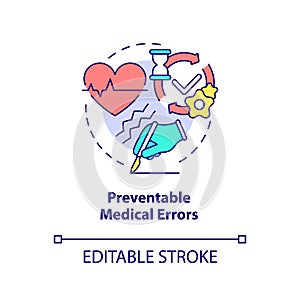 Preventable medical errors concept icon