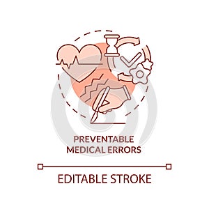 Preventable medical errors terracotta concept icon photo
