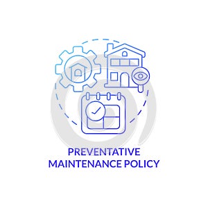 Preventative maintenance policy blue gradient concept icon photo
