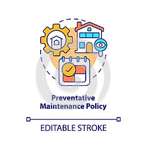 Preventative maintenance policy concept icon