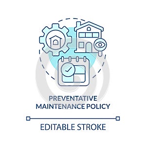 Preventative maintenance policy turquoise concept icon photo