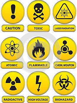 Prevention and caution sign icons