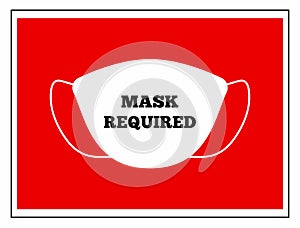 Prevention of coronavirus. Warning Mask Required. photo