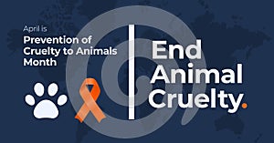 Prevention of cruelty to animals month campaign banner. Rights and justice advocacy. Fostering welfare of all beings