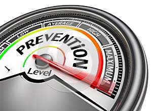 Prevention health conceptual meter indicate maximum