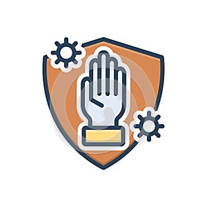 Color illustration icon for Prevention, stopover and infection photo