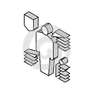 prevention scoliosis isometric icon vector illustration