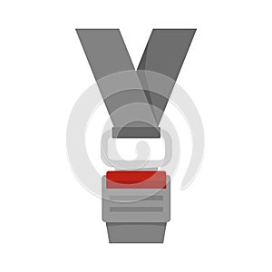 Prevention seatbelt icon flat isolated vector