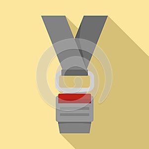 Prevention seatbelt icon, flat style