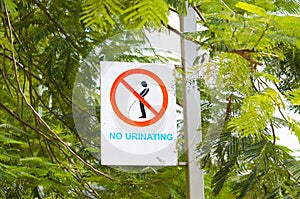 Prevention sign in the city
