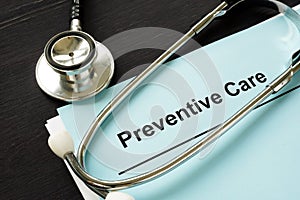 Preventive care document about healthcare. photo