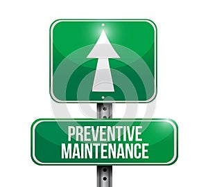 preventive maintenance road sign concept photo