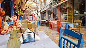 prevezza city alleys seitan pazar area in spring greece