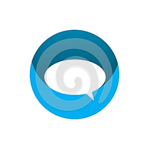 Blue cirle color chat logo design