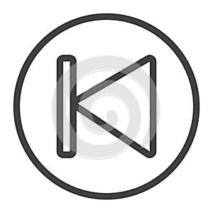 Previous button line icon, web and mobile, audio
