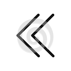 Previous icon Thin line art isolated