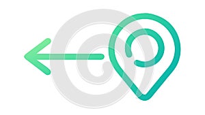 Previous Location Pin for Backtracking & History, vector design Generative AI