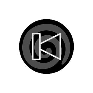 Previous track button icon. Vector illustration solid on white.