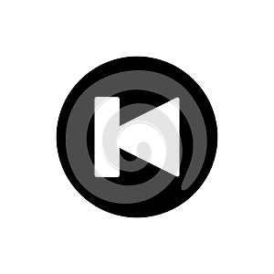 Previous track button icon. Vector illustration solid on white.