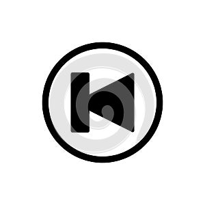 Previous track button icon. Vector illustration solid on white.