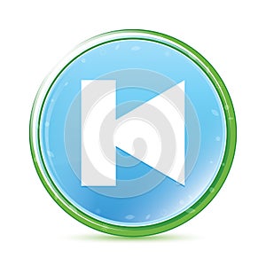 Previous track icon natural aqua cyan blue round button