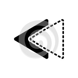 Black solid icon for Previously, already and antecedently