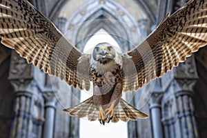 preys perspective as peregrine falcon approaches