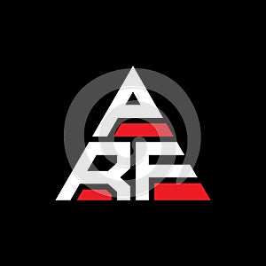 PRF triangle letter logo design with triangle shape. PRF triangle logo design monogram. PRF triangle vector logo template with red