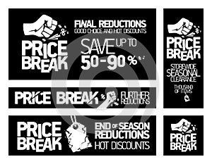 Price break banners set - storewide seasonal clearance photo