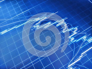 Price chart bars. Finance business background. Stock exchange graph. Financial and stock exchange data on computer screen. Using