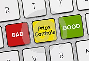 Price Controls Good or Bad- Inscription on Blue Keyboard Key