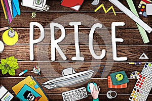 Price Cost Value Money Amount Rate Commerce Concept photo