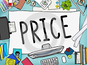 Price Cost Value Money Amount Rate Commerce Concept photo