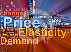Price elasticity background concept glowing