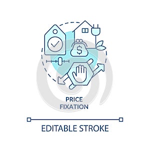 Price fixation turquoise concept icon