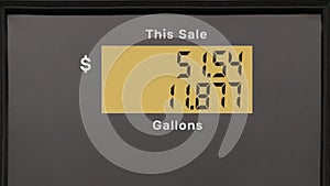 Price of fuel is soaring, gasoline is expensive, led displays at outdoor gas stations, energy rising