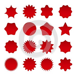 Price red star burst shapes