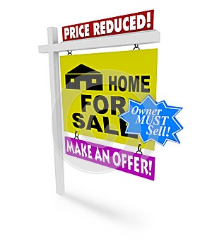 Price Reduced - Home for Sale Sign