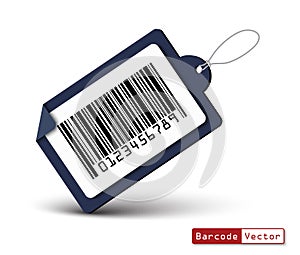 Price tag with bar code on white background