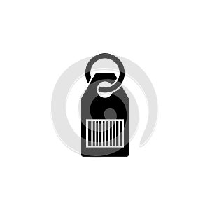 Price Tag with Barcode Flat Vector Icon