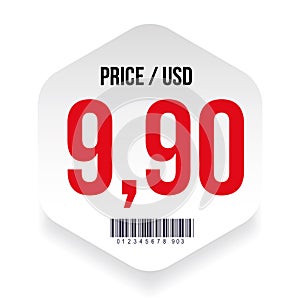 Price tag with barcode