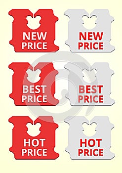 Price Tag Bread Clip color red and white.